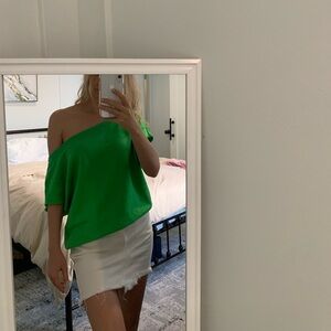 Spiritual gangster s la vida short sleeve Off Shoulder Pullover green Top